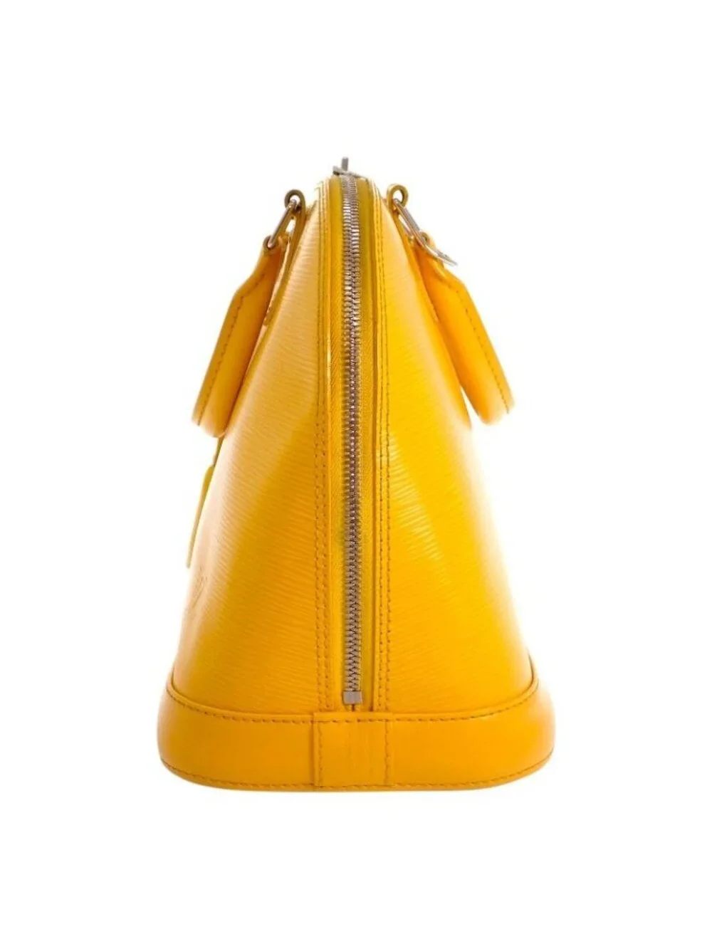 Louis Vuitton Alma PM Epi Handbag Citron Yellow Silver